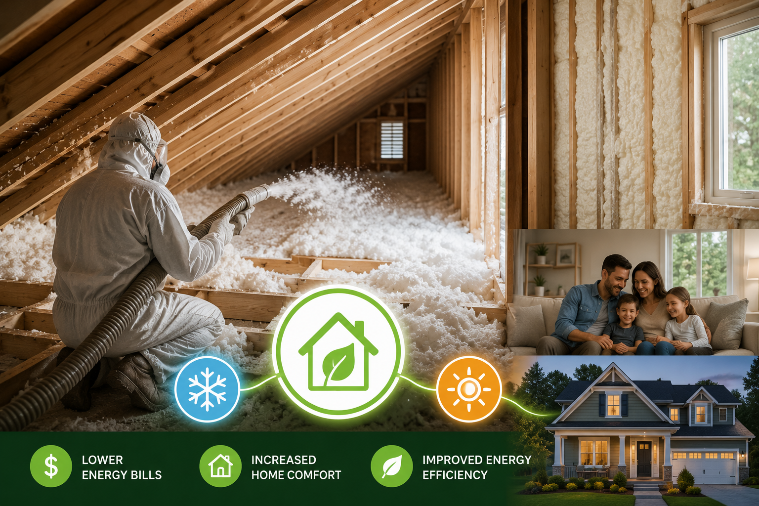 Attic insulation work